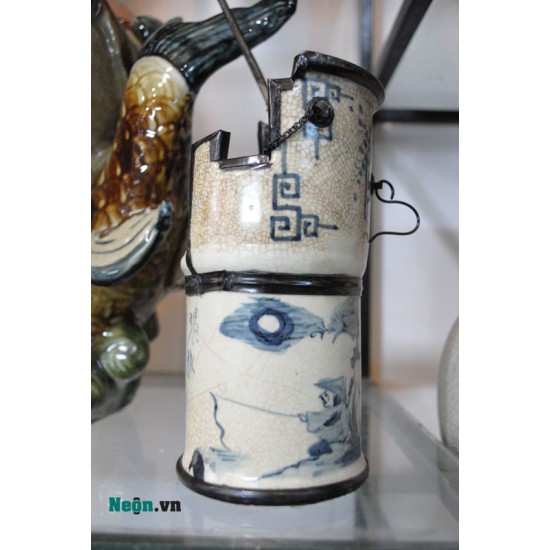 Điếu ống men rạn giả cổ cỡ trung