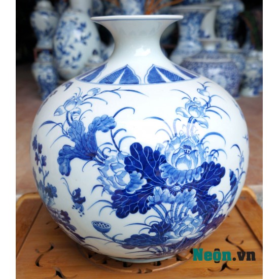 Bình hút tài lộc vẽ tam cảnh BL01
