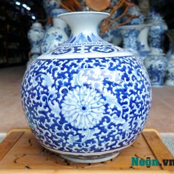 Bình hút tài lộc vẽ hoa cao 35cm BL02