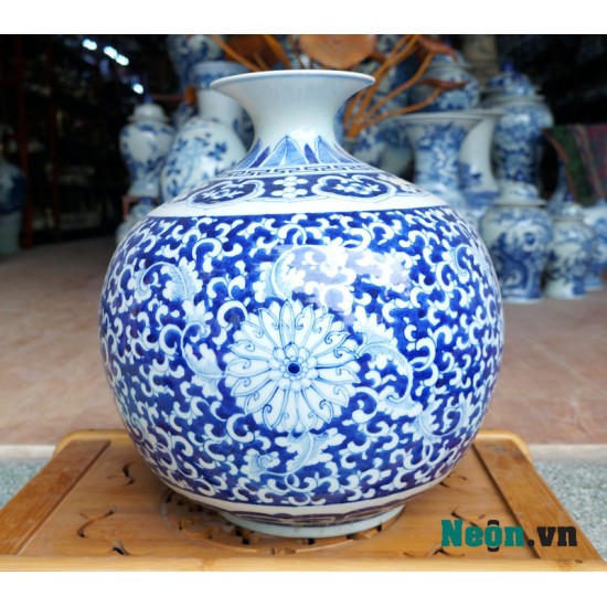 Bình hút tài lộc vẽ hoa cao 35cm BL02 Bình hút tài lộc vẽ hoa cao 35cm BL02