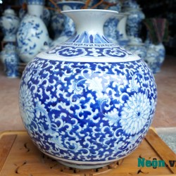 Bình hút tài lộc vẽ hoa cao 35cm BL02