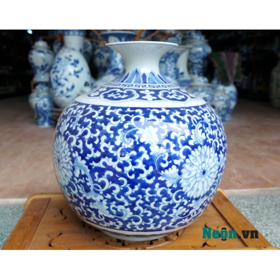 Bình hút tài lộc vẽ hoa cao 35cm BL02 Bình hút tài lộc vẽ hoa cao 35cm BL02