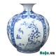 Bình hút tài lộc men lam cổ vẽ tứ cảnh Bát Tràng BL08