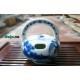 Bình vôi men lam cổ họa tiết sơn thủy BV06