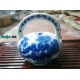 Bình vôi men lam cổ họa tiết sơn thủy BV06