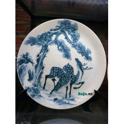 Đĩa Tùng Hươu men rạn D06 Đĩa Tùng Hươu men rạn D06
