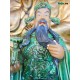 Tượng tam đa - Phúc Lộc Thọ men xanh ngọc T03