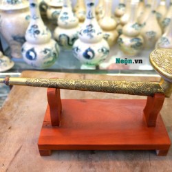 Tẩu hút thuốc bọc đồng họa tiết rồng phượng cuốn quanh TA03