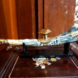 Điếu tẩu đầu rồng men rạn giả cổ TA01