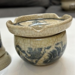 Ấm chén men rạn Bát Tràng vẽ sơn thủy AC60B Ấm chén men rạn Bát Tràng vẽ sơn thủy AC60B