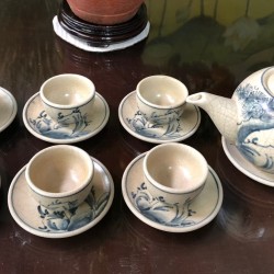 Ấm chén men rạn Bát Tràng vẽ sơn thủy AC60C Ấm chén men rạn Bát Tràng vẽ sơn thủy AC60C
