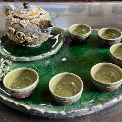 Bộ ấm chén uống trà Bát Tràng cao cấp Lưu Thủy Đình Hầu AC83 Bộ ấm chén uống trà Bát Tràng cao cấp Lưu Thủy Đình Hầu AC83