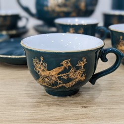 Bộ ấm trà đẹp vẽ vàng xanh cổ vịt Vinh Hoa Phú Quý AC85A-PK Bộ ấm trà đẹp vẽ vàng xanh cổ vịt Vinh Hoa Phú Quý AC85A-PK