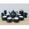 Bộ ấm trà đẹp vẽ vàng xanh cổ vịt Vinh Hoa Phú Quý AC85A-PK