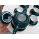 Bộ ấm trà đẹp vẽ vàng xanh cổ vịt cảnh làng quê AC85C