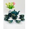 Bộ ấm trà đẹp vẽ vàng xanh cổ vịt cảnh Sen Phú Quý AC85D