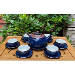 Bộ ấm trà men xanh hỏa biến dáng tống vẽ chỉ vàng AC86A Bộ ấm trà men xanh hỏa biến dáng tống vẽ chỉ vàng AC86A