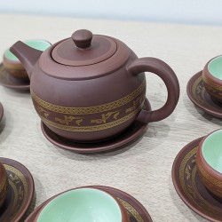 Bộ ấm chén tử sa Bát Tràng Âu Lạc AC87A Bộ ấm chén tử sa Bát Tràng Âu Lạc AC87A