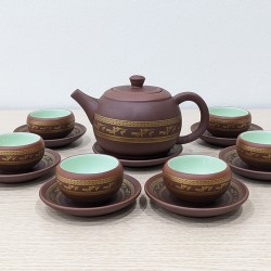 Bộ ấm chén tử sa Bát Tràng Âu Lạc AC87A