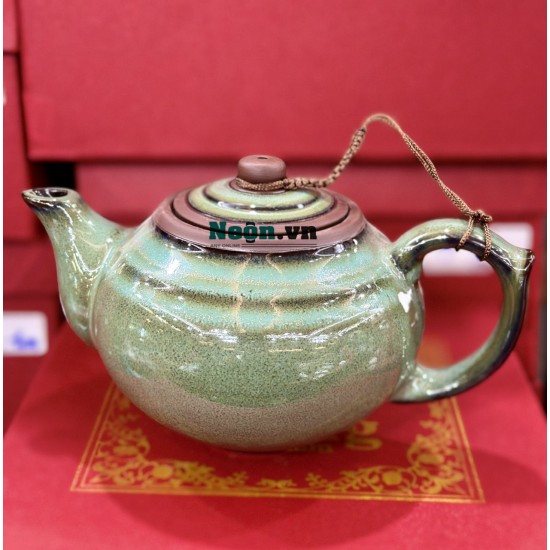 Bộ ấm trà Bát Tràng men hỏa biến Xanh Ngọc AC89B Bộ ấm trà Bát Tràng men hỏa biến Xanh Ngọc AC89B