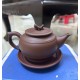 Ấm chén tử sa Bát Tràng trống đai nâu lòng xanh AC91B
