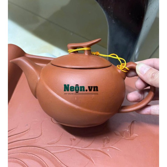 Ấm chén gốm tử sa Bát Tràng dáng quả cam đỏ AC95C Ấm chén gốm tử sa Bát Tràng dáng quả cam đỏ AC95C