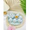 Ấm chén Bát Tràng vẽ hoa mận trắng men vân đá xanh dương nhạt AC96A