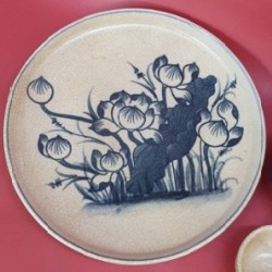 Bộ ấm trà thờ Bát Tràng men rạn giả cổ hoa sen ACT01A Bộ ấm trà thờ Bát Tràng men rạn giả cổ hoa sen ACT01A