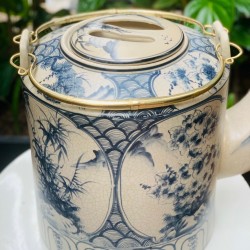 Ấm tích 10 lít men rạn giả cổ Bát Tràng vẽ tứ quý AT07C