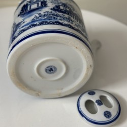 Ấm tích 3 lít men lam giả cổ Bát Tràng  AT11