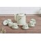 Bộ ấm tích pha trà xanh Bát Tràng men kem vẽ đài sen 750ml AT12
