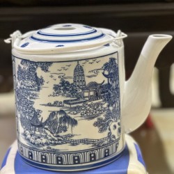 Ấm tích 5 lít men lam giả cổ Bát Tràng  AT10