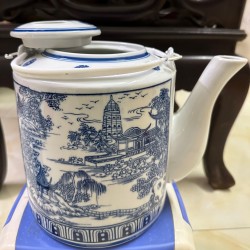 Ấm tích 5 lít men lam giả cổ Bát Tràng AT10 Ấm tích 5 lít men lam giả cổ Bát Tràng AT10