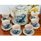 Bộ ấm tích Bát Tràng men rạn vẽ hoa sen AT06