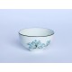 Bộ 10 bát ăn cơm Bát Tràng men kem vẽ hoa sen xanh BC02