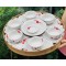 Bộ bát đĩa hoa mặt trời vẽ hoa đào đỏ DA05