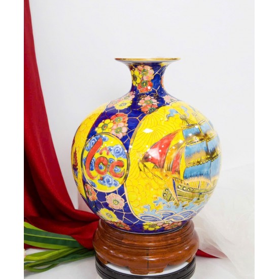 Bình hút lộc vẽ vàng kim Thuận Buồm Xuôi Gió - Tài Lộc cao 26cm BL18E Bình hút lộc vẽ vàng kim Thuận Buồm Xuôi Gió - Tài Lộc cao 26cm BL18E