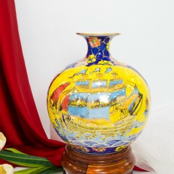 Bình hút lộc vẽ vàng kim Thuận Buồm Xuôi Gió - Tài Lộc cao 26cm BL18E