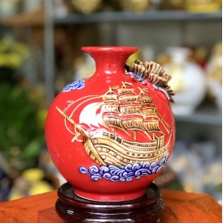 Bình hút lộc men đỏ Thuận Buồm Xuôi Gió BL35 Bình hút lộc men đỏ Thuận Buồm Xuôi Gió BL35