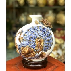 Bình hút lộc men màu trắng Công Thành Danh Toại BL37D