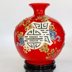 Bình hút lộc men màu đỏ Rồng Phong Thủy BL38 Bình hút lộc men màu đỏ Rồng Phong Thủy BL38