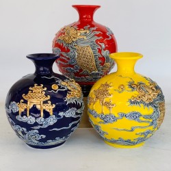 Bình hút lộc men màu vàng Cá Chép Hóa Rồng BL39A Bình hút lộc men màu vàng Cá Chép Hóa Rồng BL39A