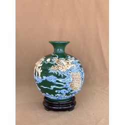 Bình hút lộc men màu xanh lá Cá Chép Hóa Rồng BL39C Bình hút lộc men màu xanh lá Cá Chép Hóa Rồng BL39C