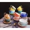 Bộ ly tách cafe capuchino các màu vân đá LT03