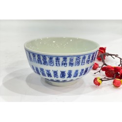 Chén thờ men lam vẽ bách thọ Bát Tràng CD05A