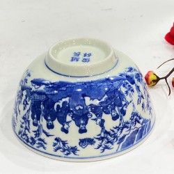 Chén thờ men lam vẽ trúc lâm thất hiền Bát Tràng CD06A