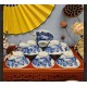 Bát chiết yêu men lam Bát Tràng vẽ Sơn Thủy CD09 Bát chiết yêu men lam Bát Tràng vẽ Sơn Thủy CD09