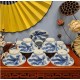 Bát chiết yêu men lam Bát Tràng vẽ Chim Phượng cổ CD09A