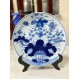 Đĩa trang trí phong thủy men lam Sen Trường Thọ D10A phi 28cm