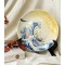 Đĩa cảnh trang trí Bát Tràng vẽ biển xanh phi 24cm D34D